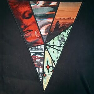 GUESS T-Shirt Medium‎ Black Graphic Print Crew Neck Short Sleeve Menswear